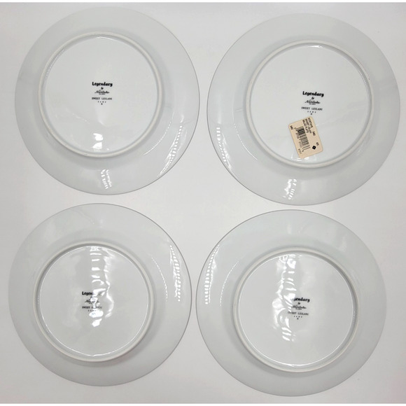 4 Noritake Sweet Leilani 3482 Salad Plates 8 3/8" Gray Pink Roses Platinum Trim - Picture 5 of 9